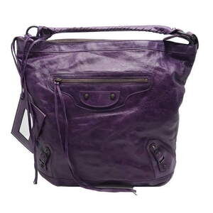 Balenciaga The Day Shoulder Bag Purple Sheepskin
